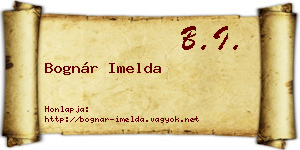 Bognár Imelda névjegykártya